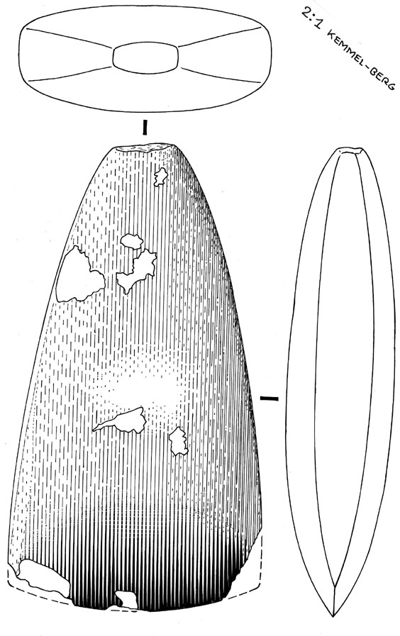 Drawing of quartzite hand axe