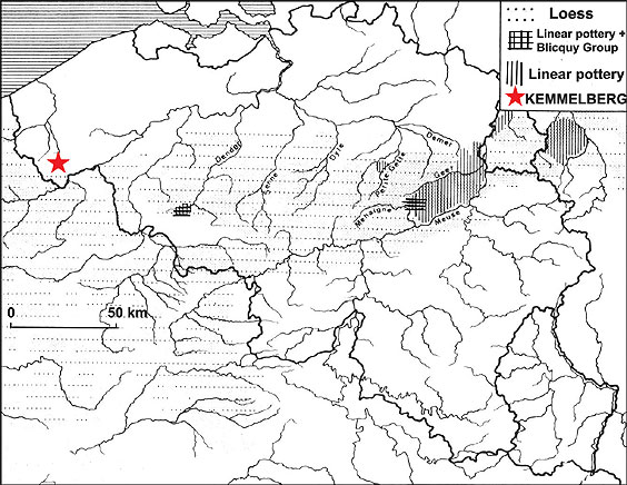 Fig 7: Distribution of linear ceramics in Belgium