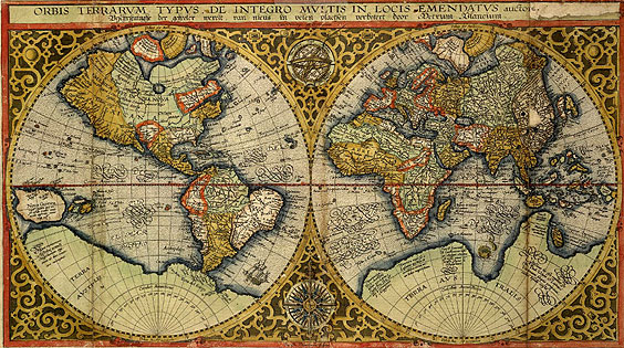 Carte du Monde 'Orbis Terrarum' par Petrus Plancius, 1590