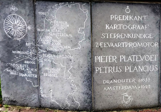 Plaque commémorative 'Petrus Plancius', Dranouter