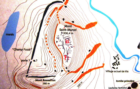 Plan des alentours du Mont Lassois